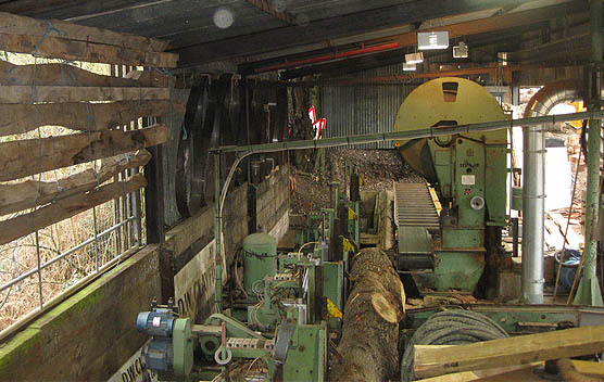 Log sawing and chopping equipment